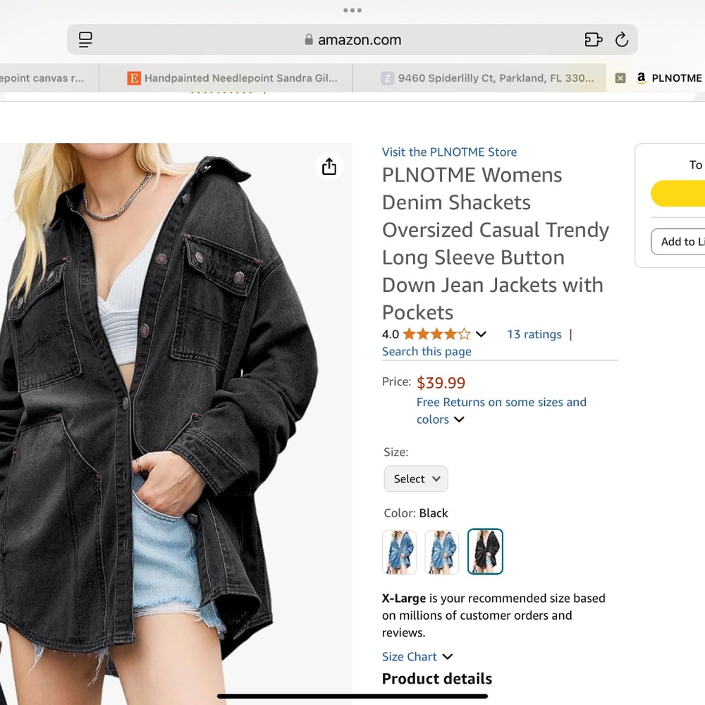 Women’s BLACK DENIM SHACKET  BRAND NEW SIZE MEDIUM